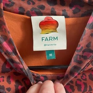 Farm Rio mesh mock-neck heart leopard top!